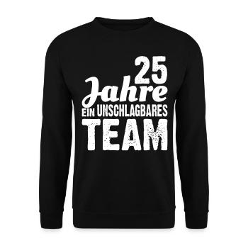 Silberhochzeit | 25 Jahre ein unschlagbares Team - Unisex Pullover - Schwarz - Vorne - Alina (178cm) & Michal (187cm)