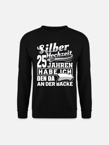 Silberhochzeit Hochzeitstag Ehe Frau Geschenkidee - Unisex Pullover - Schwarz