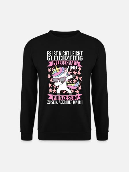 Pflegekraft Einhorn Altenpfleger Geschenk - Unisex Pullover - Schwarz