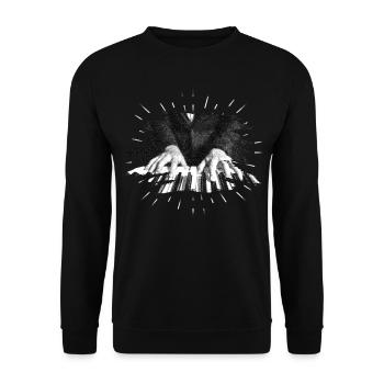 Piano Tshirt Piano Digital Piano Gift Grand Piano - Unisex Sweatshirt - black - Front - Alina (178cm) & Michal (187cm)