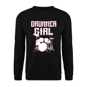 drummer girl tenue de batterie pour percussion - Sweat-shirt Unisexe - noir - Devant - Alina (178cm) & Michal (187cm)