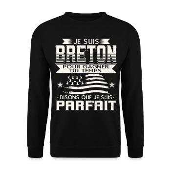 Je Suis Breton Humour - Sweat-shirt Unisexe - noir - Devant - Alina (178cm) & Michal (187cm)