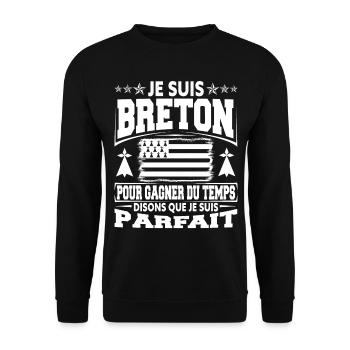 Je Suis Breton Humour - Sweat-shirt Unisexe - noir - Devant - Alina (178cm) & Michal (187cm)
