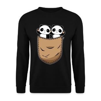 Kawaii Panda Lover - Unisex Sweatshirt - black - Front - Alina (178cm) & Michal (187cm)