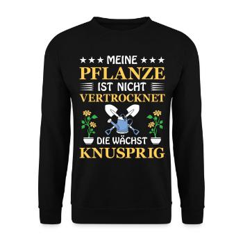 Garten Gärtner Gärtnern Spruch Gartenbau Pflanzen - Unisex Pullover - Schwarz - Vorne - Alina (178cm) & Michal (187cm)