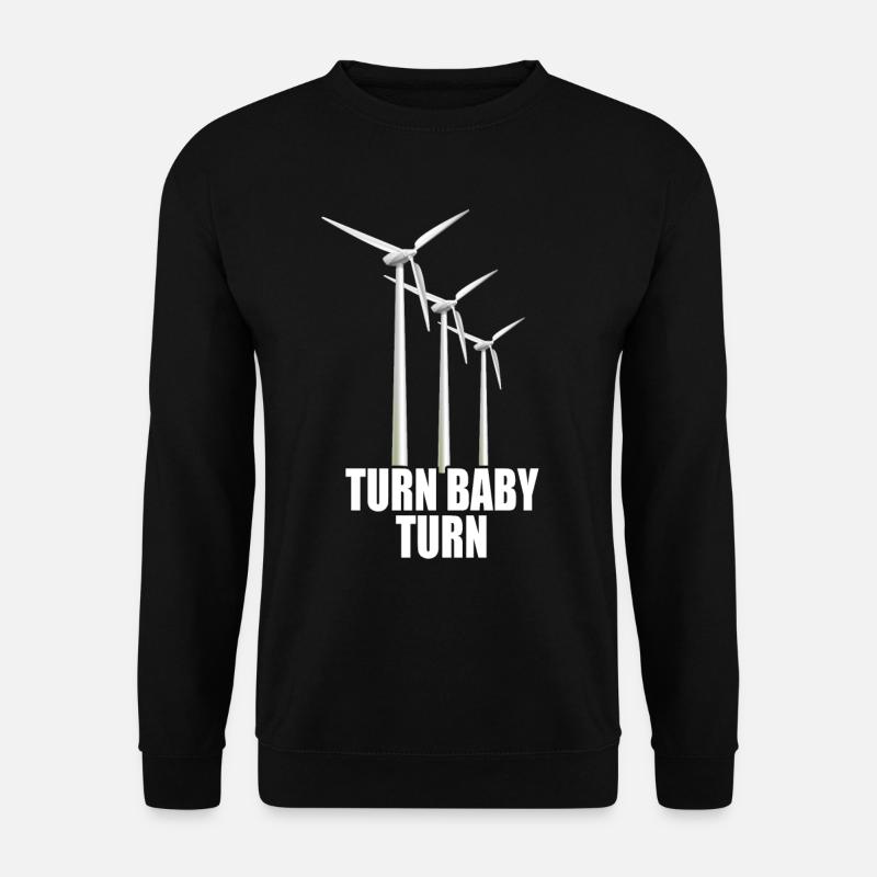 Windrad Turn Baby Turn Windkraft Strom Erneuerbare - Unisex Pullover - Schwarz