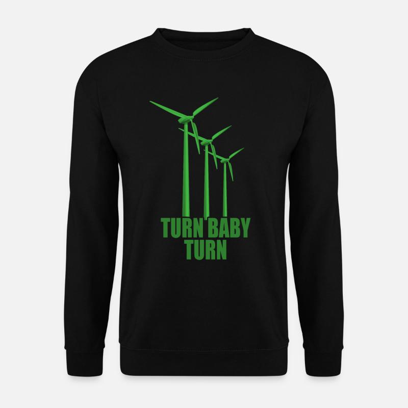Windrad Turn Baby Turn Windkraft Strom Erneuerbare - Unisex Pullover - Schwarz