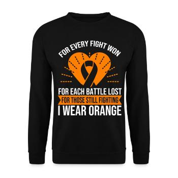 Blood Cancer I Wear Orange Leukemia Awareness - Unisex Sweatshirt - black - Front - Alina (178cm) & Michal (187cm)
