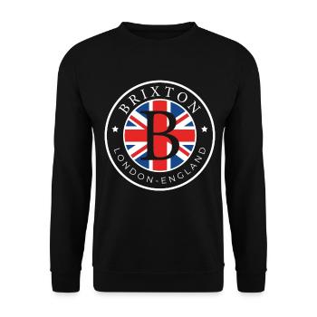 Brixton London England Great Britain UK Gift - Unisex Sweatshirt - black - Front - Alina (178cm) & Michal (187cm)