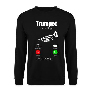 Trumpet Musical Instrument Fasnacht Wind Music Music - Unisex Sweatshirt - black - Front - Alina (178cm) & Michal (187cm)