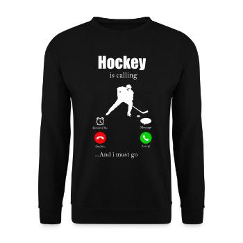 Icehockey Puck Geschenk Eishockey Hockey Floorball - Unisex Pullover - Schwarz - Vorne - Alina (178cm) & Michal (187cm)