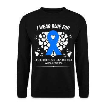 I wear blue for Osteogenesis Imperfecta - Unisex Sweatshirt - black - Front - Alina (178cm) & Michal (187cm)