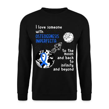 Osteogenesis Imperfecta Glass Bone Blue Bow - Unisex Sweatshirt - black - Front - Alina (178cm) & Michal (187cm)