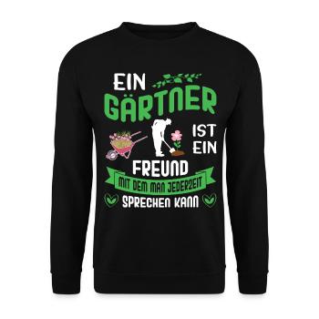 Gartenbau Gärtner Garten Gartenarbeit Sprüche - Unisex Pullover - Schwarz - Vorne - Alina (178cm) & Michal (187cm)