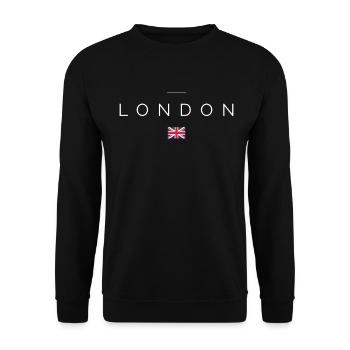 British Flag Union Jack London England Gift - Unisex Sweatshirt - black - Front - Alina (178cm) & Michal (187cm)