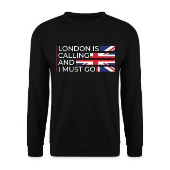 London Calling England English British Gift - Unisex Sweatshirt - black - Front - Alina (178cm) & Michal (187cm)
