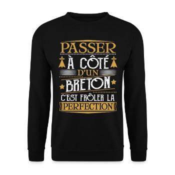 Je Suis Breton Humour - Sweat-shirt Unisexe - noir - Devant - Alina (178cm) & Michal (187cm)