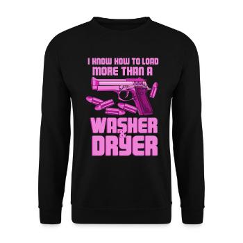 I Know How To Load More Than A Washer Policier - Sweat-shirt Unisexe - noir - Devant - Alina (178cm) & Michal (187cm)