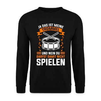 Trommel Trommeln Trommler Musik Band - Unisex Pullover - Schwarz - Vorne - Alina (178cm) & Michal (187cm)
