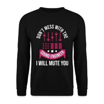 Ne pas confondre Audio Engineer Audio Music - Sweat-shirt Unisexe - noir - Devant - Alina (178cm) & Michal (187cm)