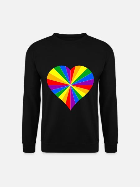 LGBT Herz Liebe Regenbogen - Unisex Pullover - Schwarz