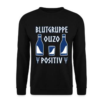 Griechenland Ouzo Alkohol Geschenk - Unisex Pullover - Schwarz - Vorne - Alina (178cm) & Michal (187cm)