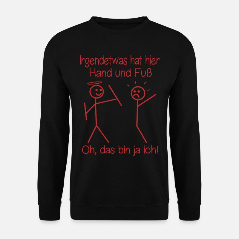 Lustige Strichmännchen Cartoon Comic - Unisex Pullover - Schwarz