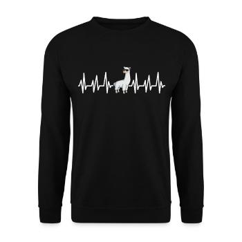 lama - Unisex Sweatshirt - black - Front - Alina (178cm) & Michal (187cm)