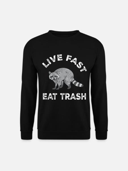 Waschbär Racoon Tier Geschenk Frettchen Marder - Unisex Pullover - Schwarz