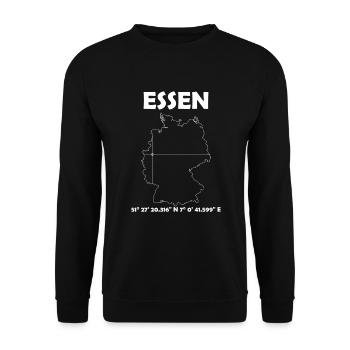 Essen Karte - Unisex Pullover - Schwarz - Vorne - Alina (178cm) & Michal (187cm)