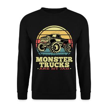 Monster Trucks Are My Jam - Unisex Sweatshirt - black - Front - Alina (178cm) & Michal (187cm)