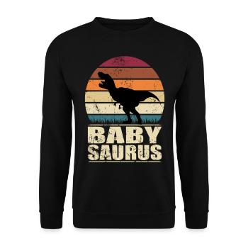 BébéSaure dinosaure Bébé Dino naissance Progéniture - Sweat-shirt Unisexe - noir - Devant - Alina (178cm) & Michal (187cm)