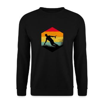 Wakeboard Retro Wakeboarder Surf Wasserski - Unisex Pullover - Schwarz - Vorne - Alina (178cm) & Michal (187cm)