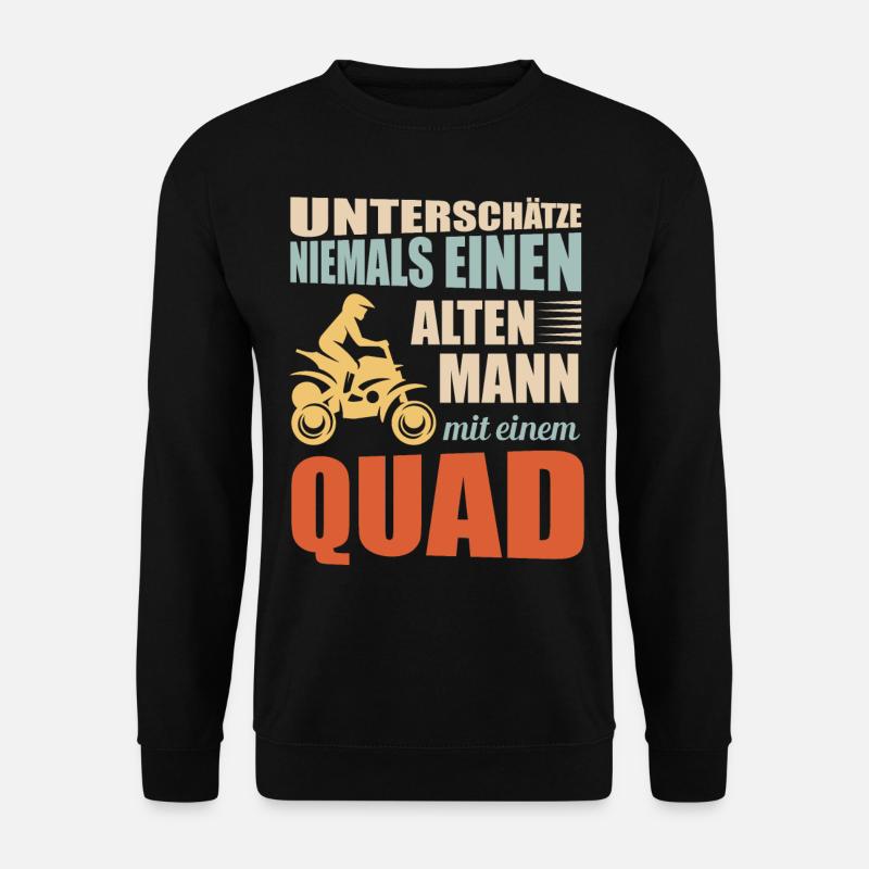 Quad Quadfahrer Alter Mann Retro Vintage Geschenk - Unisex Pullover - Schwarz