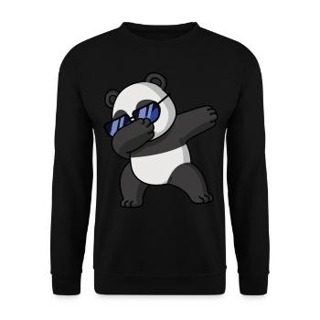Dabbing Panda Cool Schlafanzug Kostüm - Unisex Pullover - Schwarz - Vorne - Alina (178cm) & Michal (187cm)
