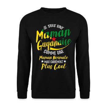 Maman Guyanaise Guyane Humour - Sweat-shirt Unisexe - noir - Devant - Alina (178cm) & Michal (187cm)
