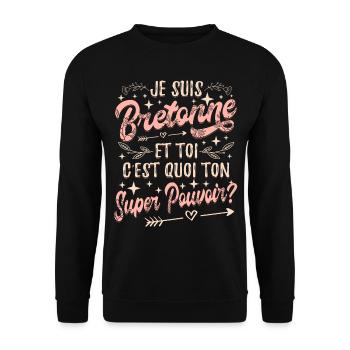 Je Suis Bretonne Humour - Sweat-shirt Unisexe - noir - Devant - Alina (178cm) & Michal (187cm)