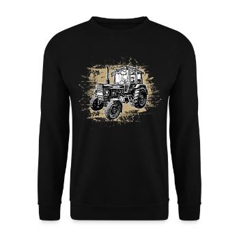 Tractor ,Trecker Steyr Austria/Farmer / Village Child - Unisex Sweatshirt - black - Front - Alina (178cm) & Michal (187cm)