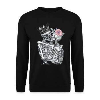 skull love - Sweat-shirt Unisexe - noir - Devant - Alina (178cm) & Michal (187cm)