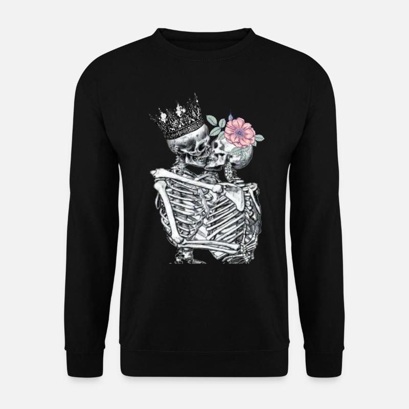 Totenkopf Liebe , Halloween Version - Unisex Pullover - Schwarz