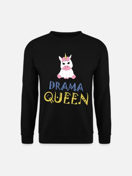 Einhorn Unicorn Drama Queen witziges Geschenk - Unisex Pullover - Schwarz