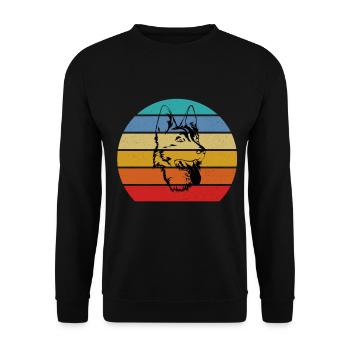 German Shepherd - Unisex Sweatshirt - black - Front - Alina (178cm) & Michal (187cm)