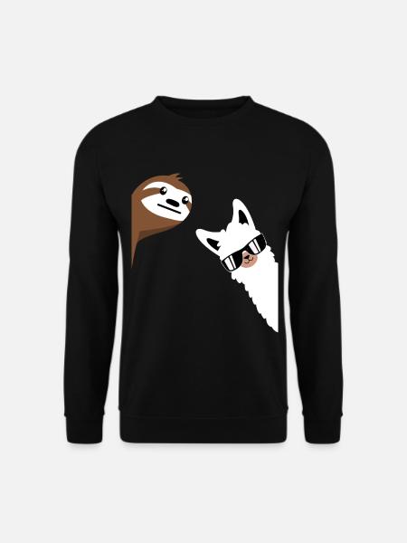 Alpaka Faultier Lama Bauernhof Tiere Büro Job Spaß - Unisex Pullover - Schwarz