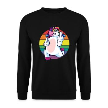 Funny unicorn saying about unicorns! - Unisex Sweatshirt - black - Front - Alina (178cm) & Michal (187cm)