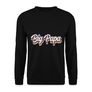 Big Papa Vintage Colors - Unisex Pullover - Schwarz - Vorne - Alina (178cm) & Michal (187cm)