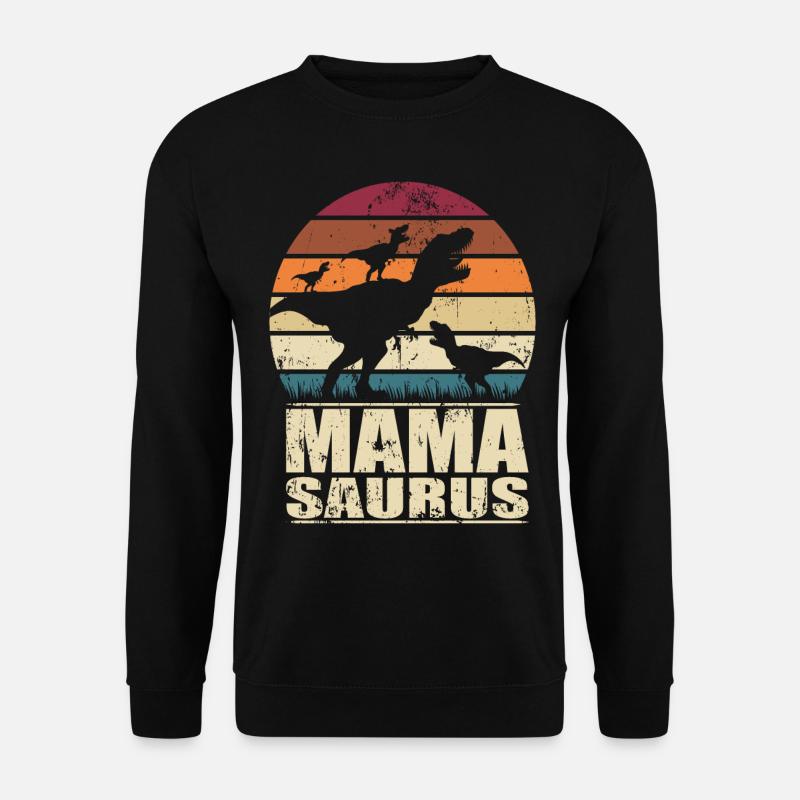 Mamasaurus Rex Dinosaurier Mutter Dino Drillinge - Unisex Pullover - Schwarz