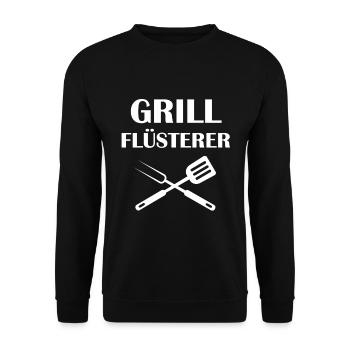 Grillen Grillkönig Grill Grillsaison Geschenk - Unisex Pullover - Schwarz - Vorne - Alina (178cm) & Michal (187cm)