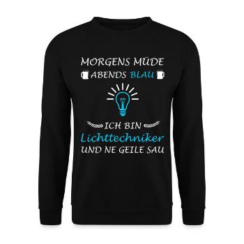 Lichttechniker Lichttechnik Spruch Lichtdesigner - Unisex Pullover - Schwarz - Vorne - Alina (178cm) & Michal (187cm)