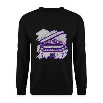 Piano Gift Grand Piano Tshirt Piano Digital Piano - Unisex Sweatshirt - black - Front - Alina (178cm) & Michal (187cm)