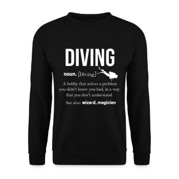 Diving Water Swimming Ocean Gift Diving - Unisex Sweatshirt - black - Front - Alina (178cm) & Michal (187cm)
